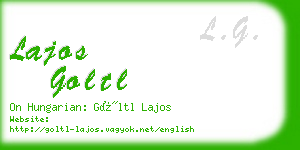 lajos goltl business card